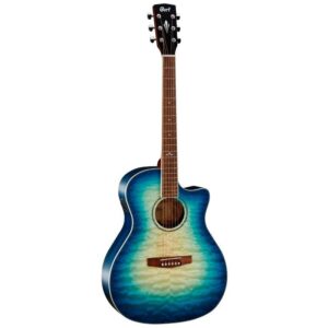 نمای کامل و اصلی گیتار آکوستیک Acoustic Guitar Cort GA-QF - Coral Blue Burst