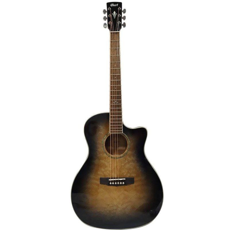 نمای کامل و اصلی گیتار آکوستیک Acoustic Guitar Cort GA-QF - Trans Black Burst نمای کامل و اصلی گیتار آکوستیک Acoustic Guitar Cort GA-QF - Trans Black Burst