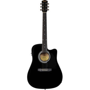 نمای کامل و اصلی گیتار آکوستیک Squier SA-105CE DREADNOUGHT Black